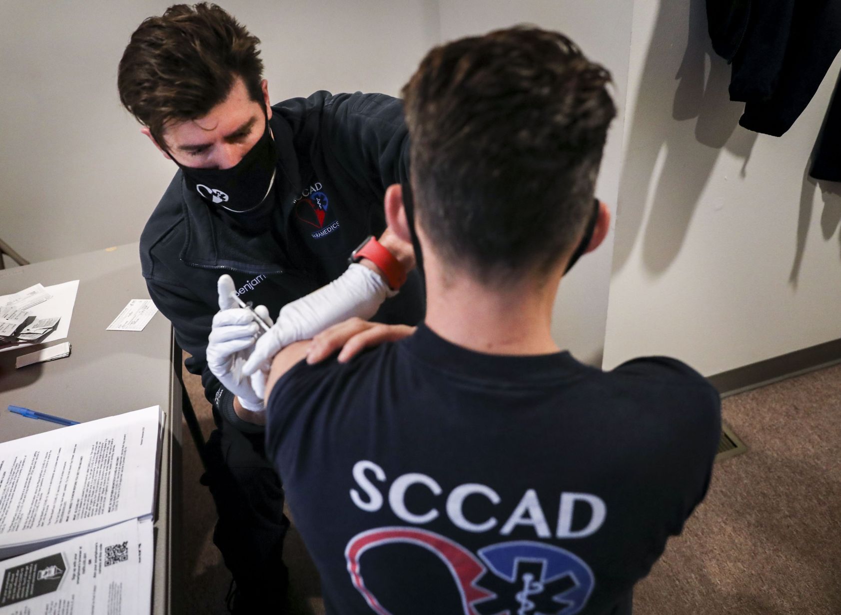 First responders receive first doses
